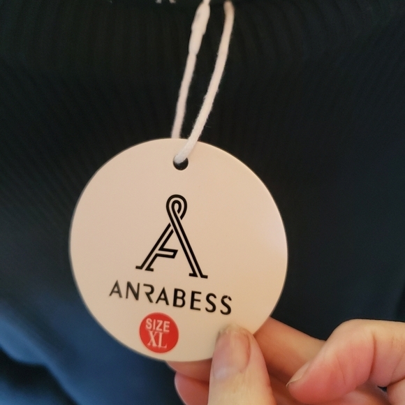 Anrabess Black‎ Ribbed Sweater Long Sleeve Sz. XL Dress - Picture 6 of 11